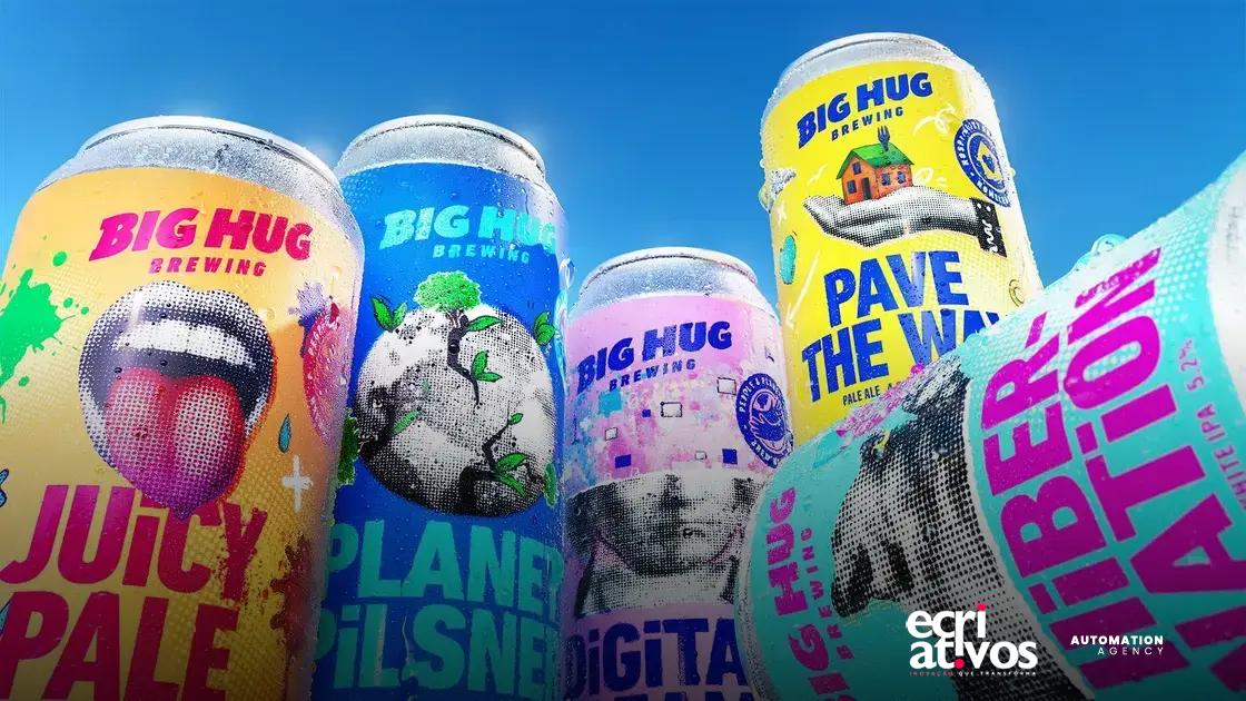 Rebranding da Big Hug: latas vibrantes e design que salta prateleira