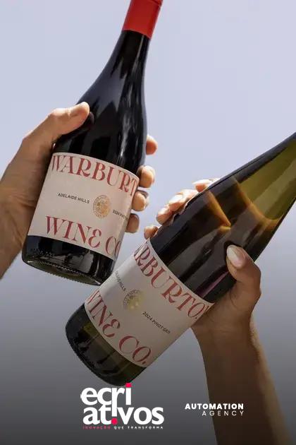 Warburton Wine: design de garrafa simples e elegante que valoriza o rótulo