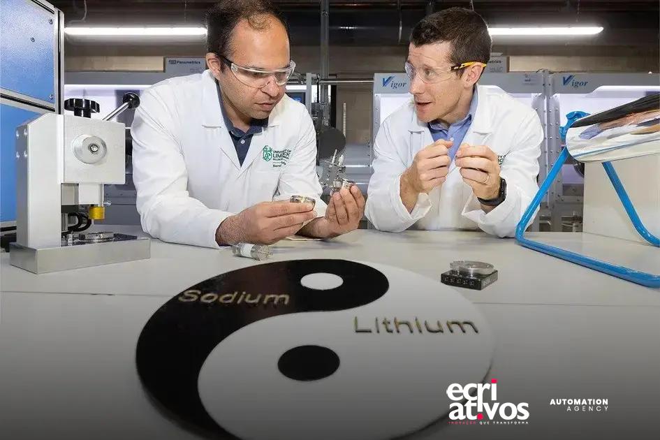 Bateria de cátions duplos: sódio e lítio dobram capacidade e vida útil