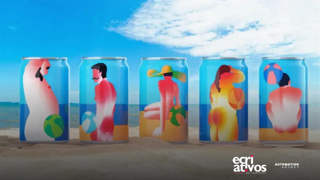 Nude Mood renova latas com ilustrações ensolaradas e minimalistas